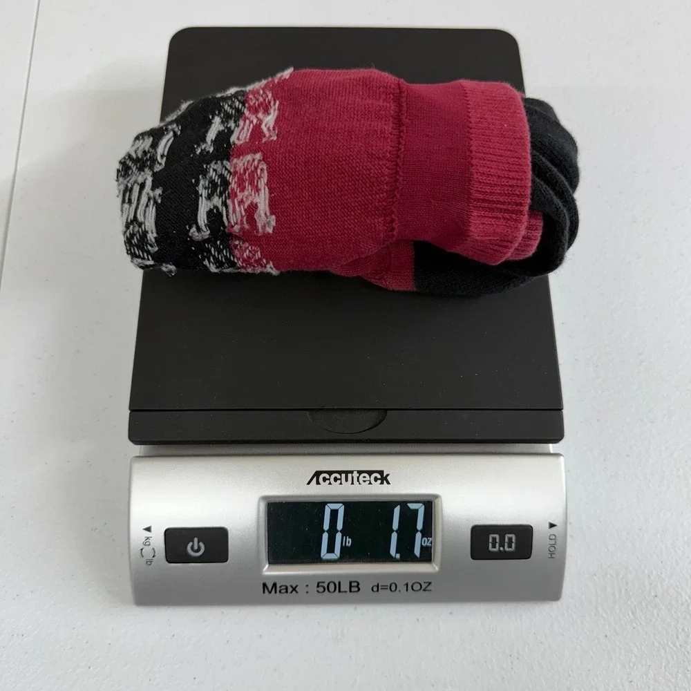 Women's red snowflake stretch‎ knit tall crew socks accessories casual one size